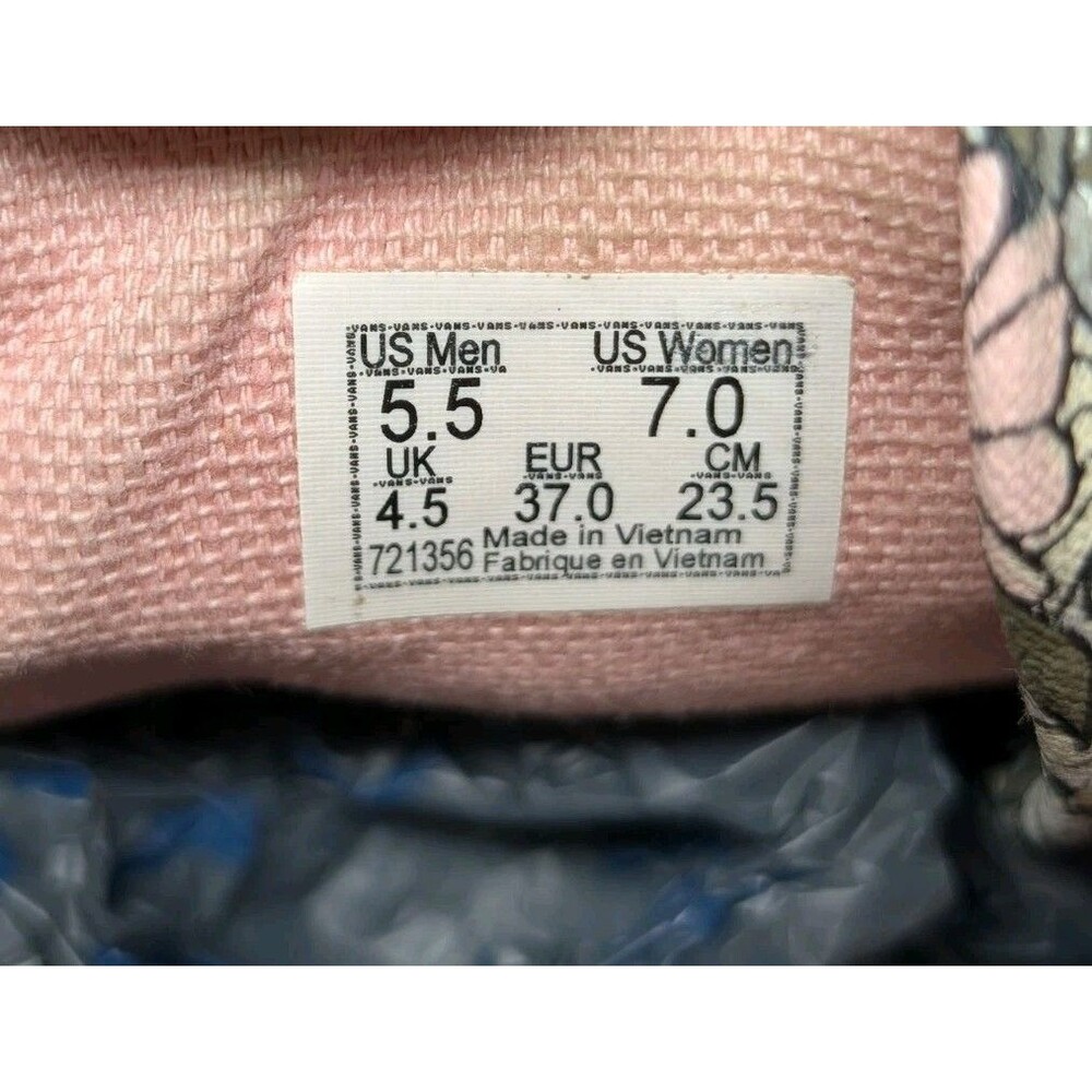 Vans Women’s Authentic All Over Print Mono Floral Low Top Sneaker Shoes Size 7 - Picture 8 of 9